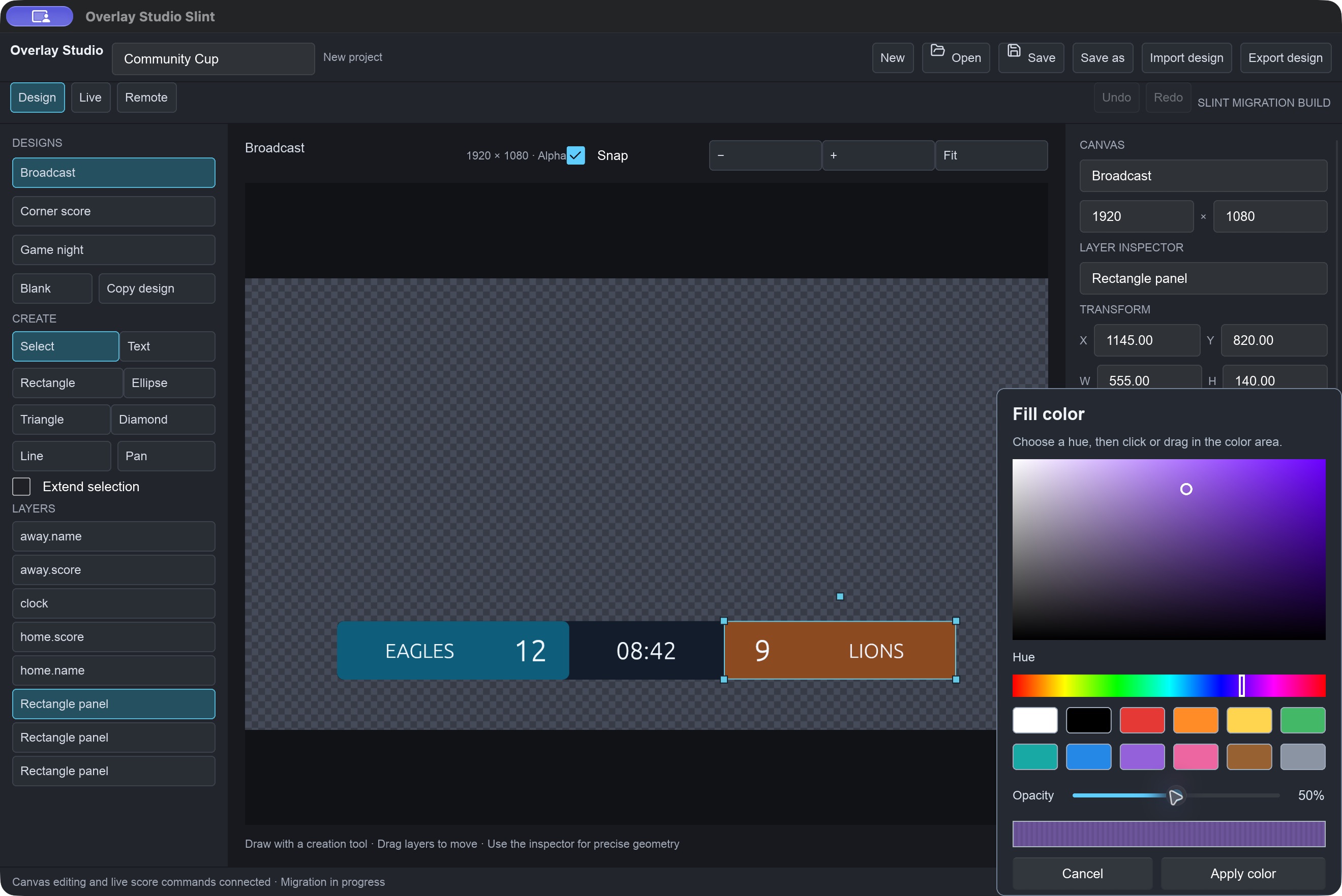 Layer color picker